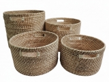 Vietnam handwoven rattan storage basket 